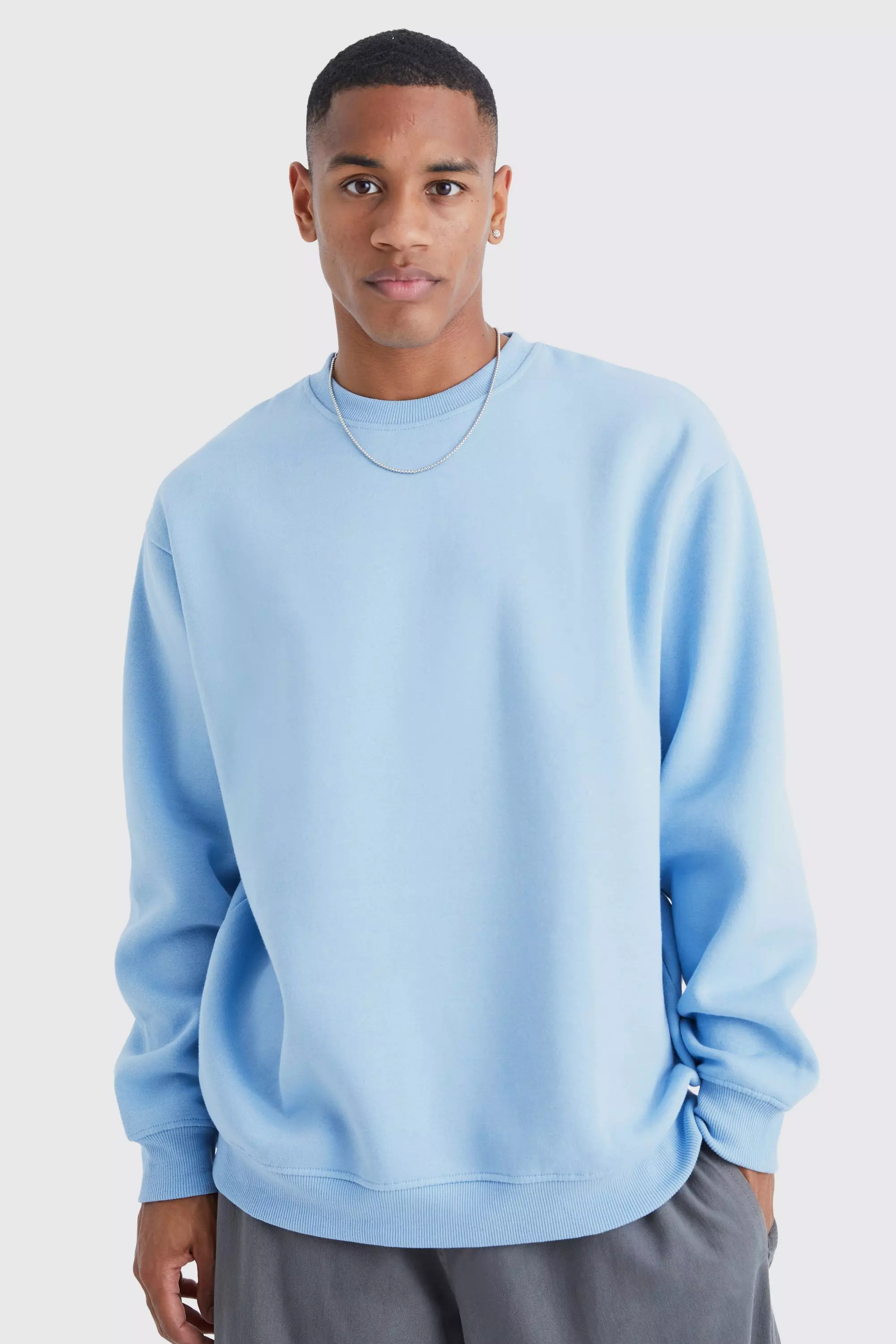 Light blue oversized sales sweatshirt